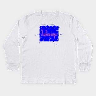 Newest Fashion Inspo Design in Blue Kids Long Sleeve T-Shirt